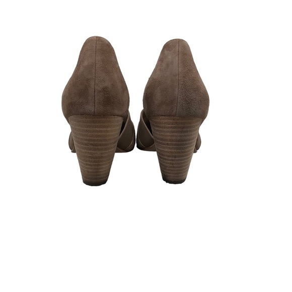 Eileen Fisher Tan Suede Bailey Cone Heel Pumps Almond Toe Size 9.5 - Picture 4 of 10